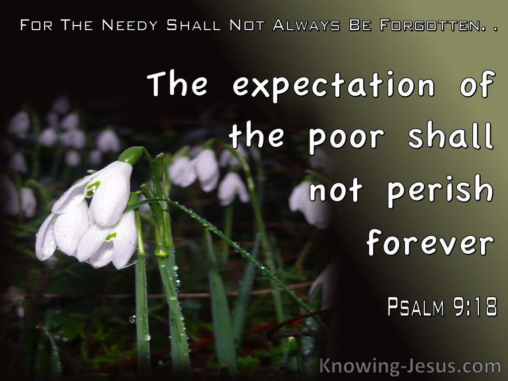 Psalm 9:18 The Expectation Of The Poor Shall Not Prerish (black)